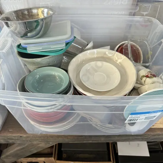 2 x bins crockery etc