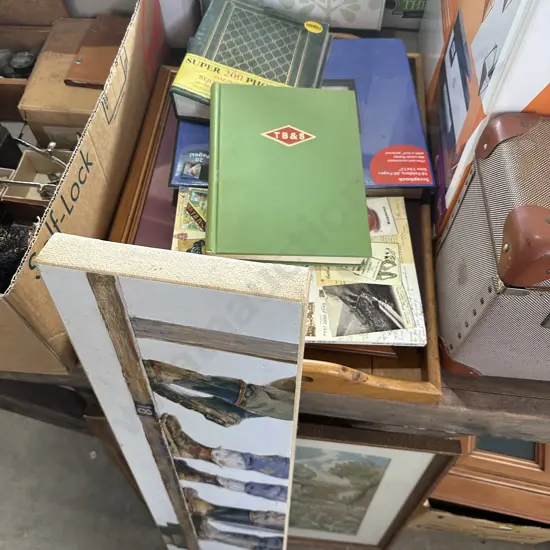 Pictures, wooden tray etc