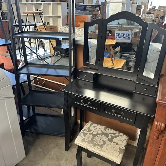 Shelf and dresser with stool