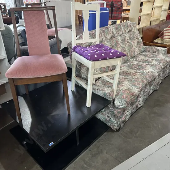 4 chairs, coffee table and sofa