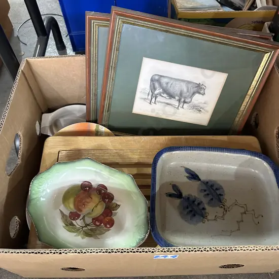 Prints, crockery etc