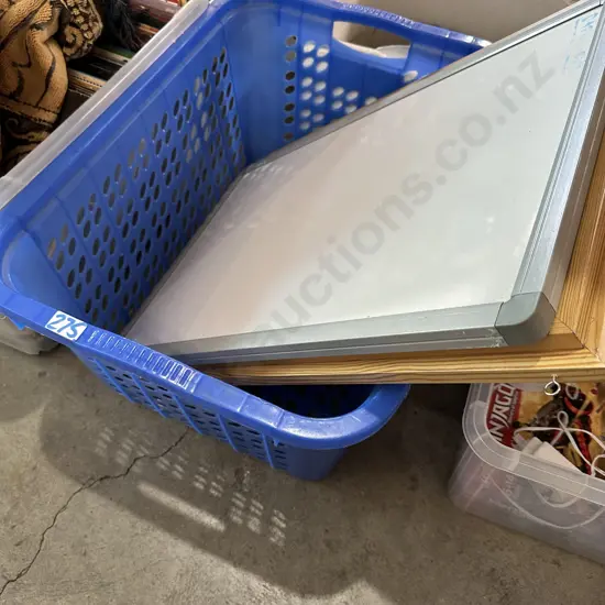 Pin and white board, wash basket