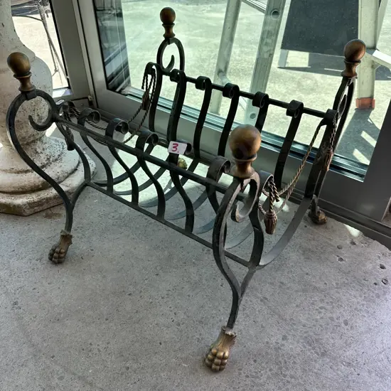 Wrought iron firewood stand