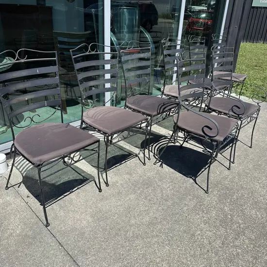 Set 8 outdoor wrought iron chairs