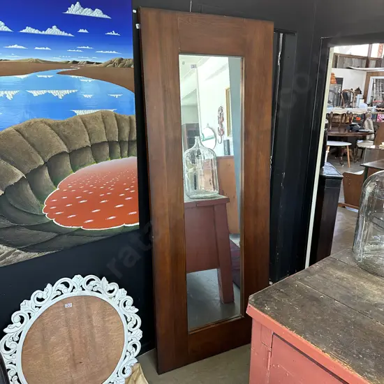 Large Oak framed dress mirror