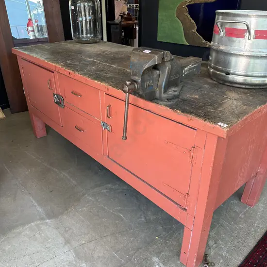 Bespoke work bench/ entrance table ex Leopard Brewery Hastings