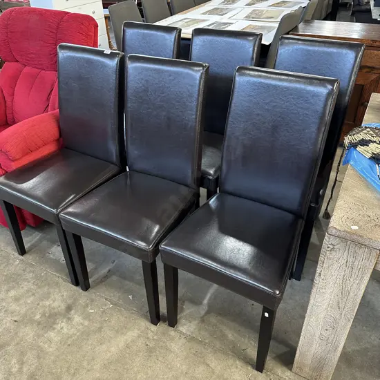 Set 6 leather chairs - tidy