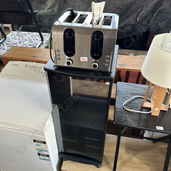 Toaster and stereo cabinet