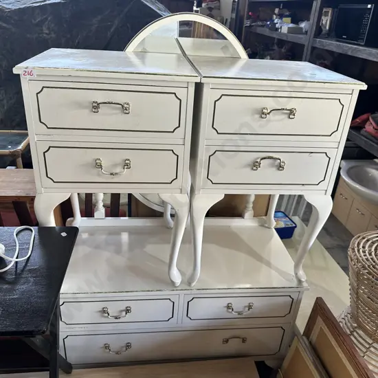 Dresser and bedsides- average