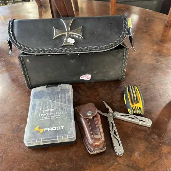 Leatherman, motobike parts etc