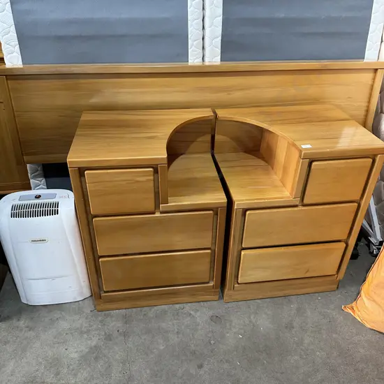 Rimu headboard plus side drawers