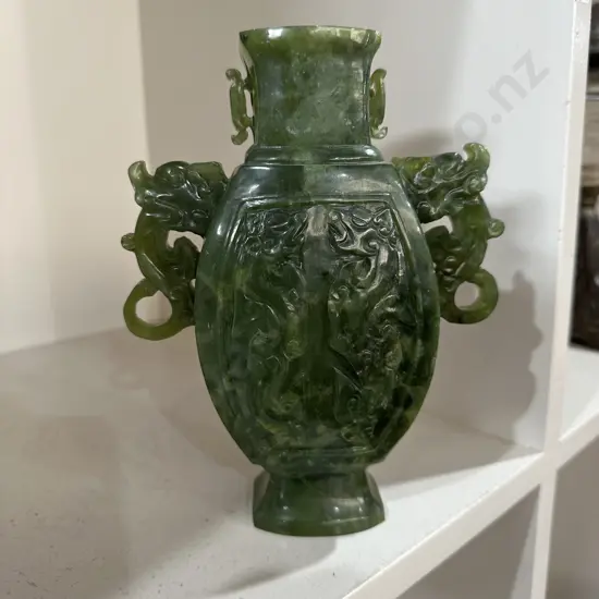 Jade carved vase