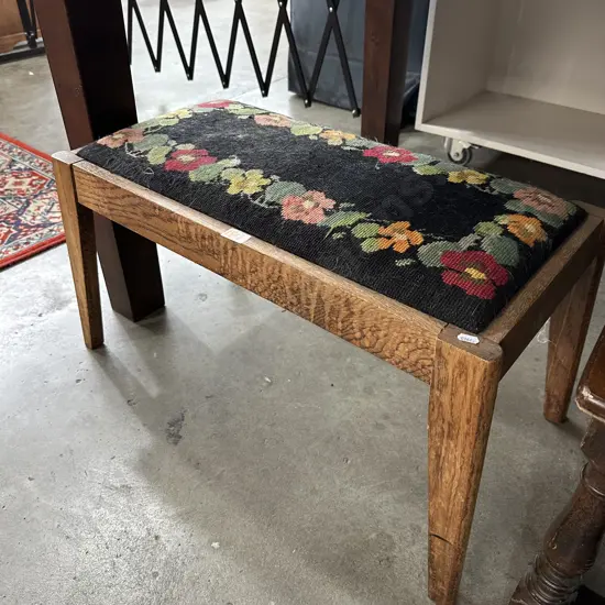 Oak tapestry stool