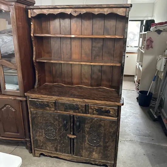 Solid Adze hutch dresser