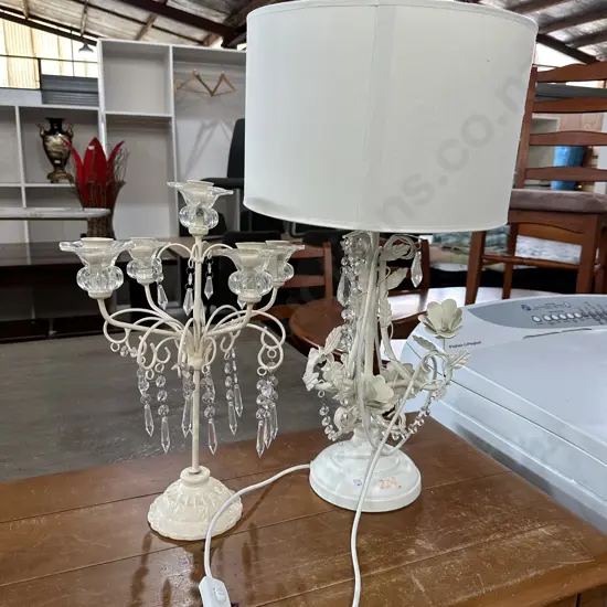 Decorative lamp and candelabra (plus another lamp