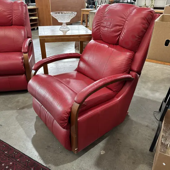 Red leather L-Z-Boy chair