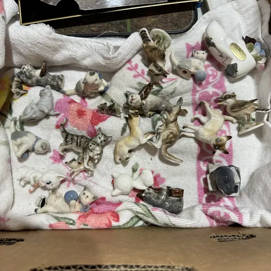 2 boxes minitures, china etc