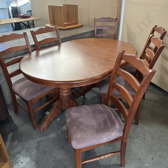 Rubberwood dining table & 6 chairs