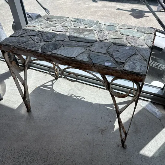 Slate top garden art table