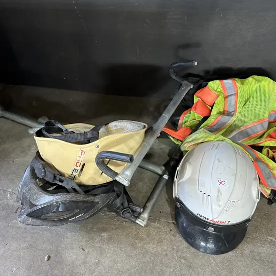 Bike rack and helmets