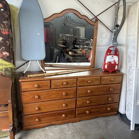 Solid Pine chest drawers (mirror optional)