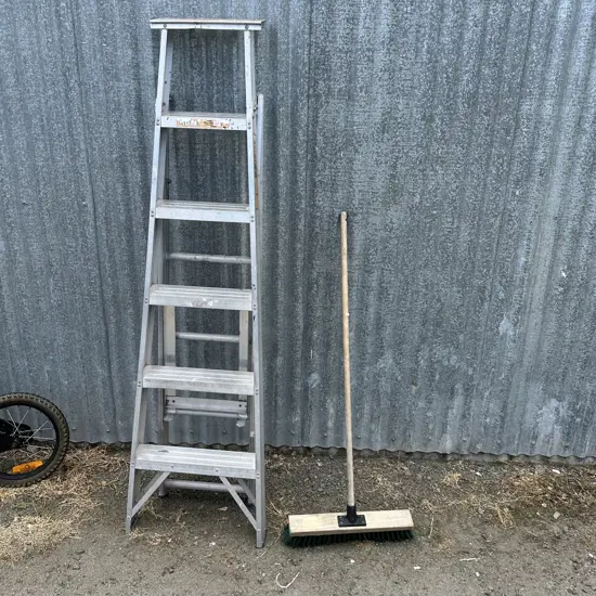 Ladder and broom