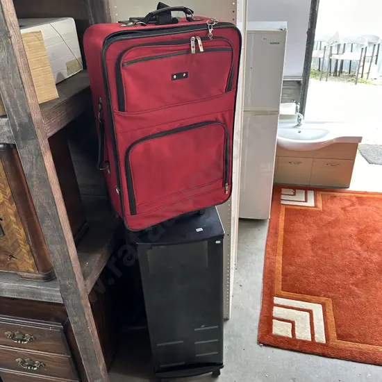 Suitcase and stereo cabinet