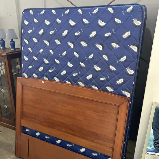 Double bed and headboard