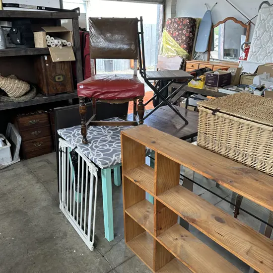 Chair, shelf and table