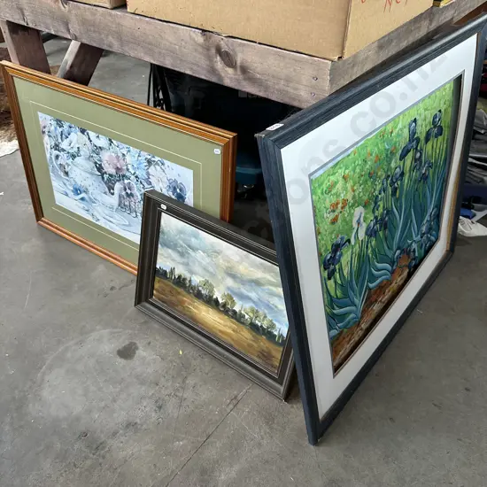 2 paintings and print