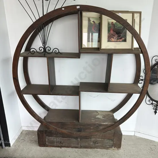 Oriental  Art Deco Teak shelf