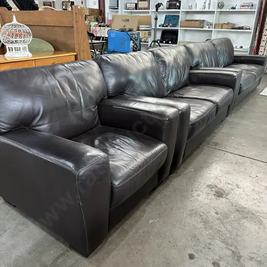 3pc leather lounge suite