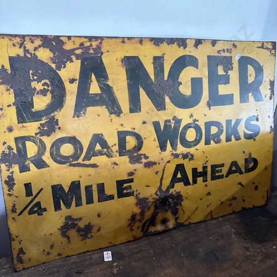 Double sided roadworks sign