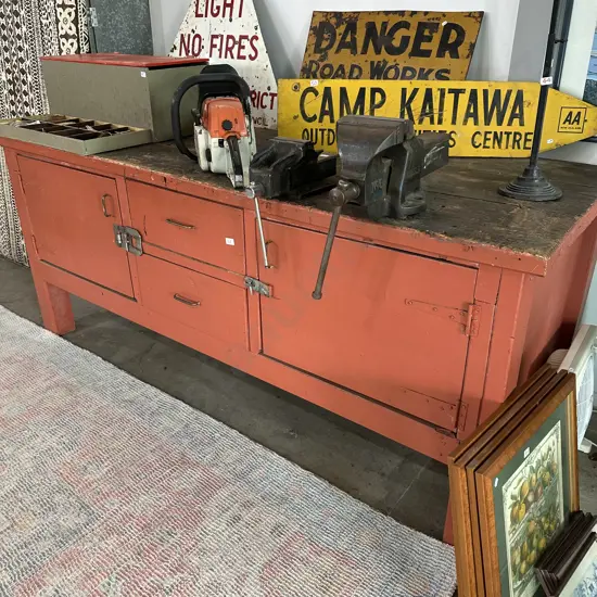 Solid work bench ex Leapord Brewery