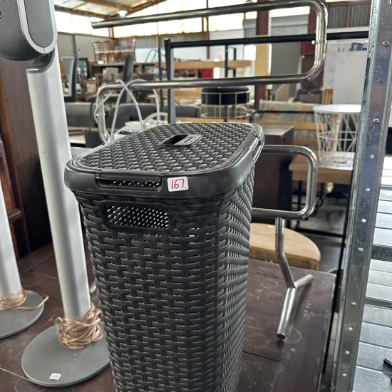 Wash basket and towel rail