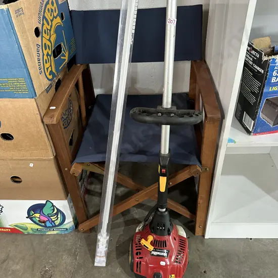 Chair, strimmer, rail