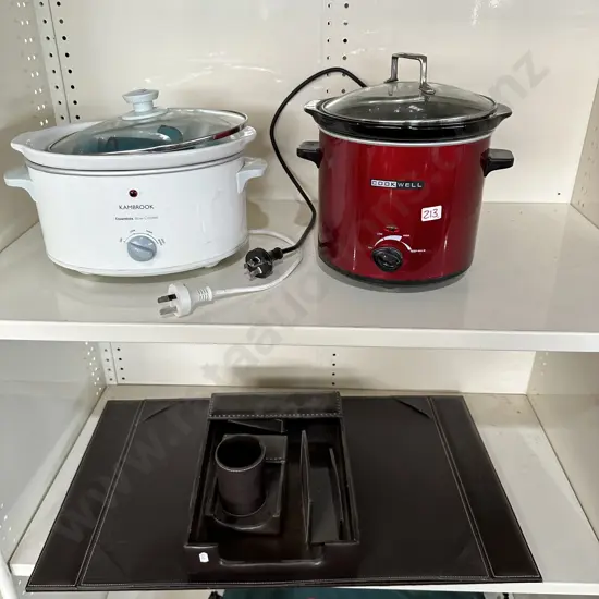 cookers etc and leather desk set