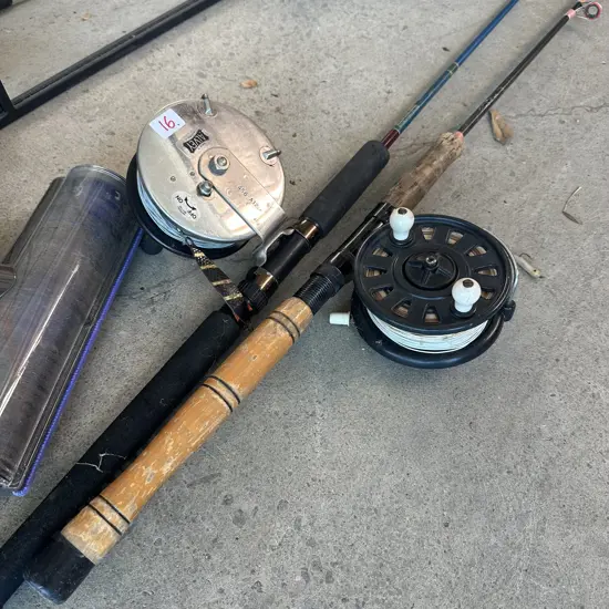 2 fishing rods and reels