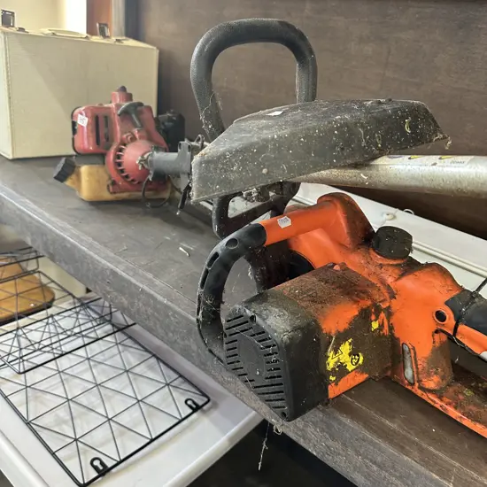 Strimer and chainsaw