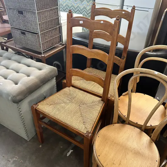 Pr ladder back chairs - bit wobbley