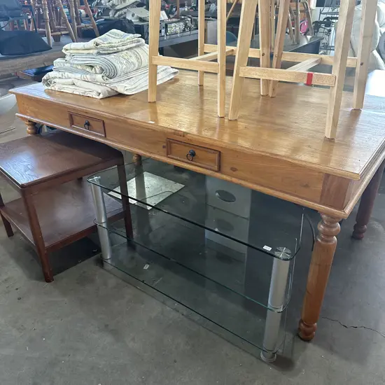 Teak table with drawers