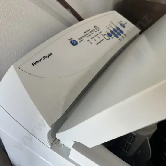 F & P auto washer - works well but cracked hinge-tidy