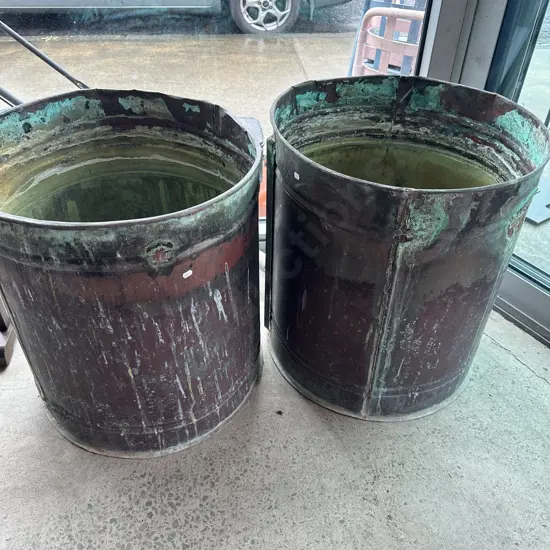 Pr of Large Copper planters