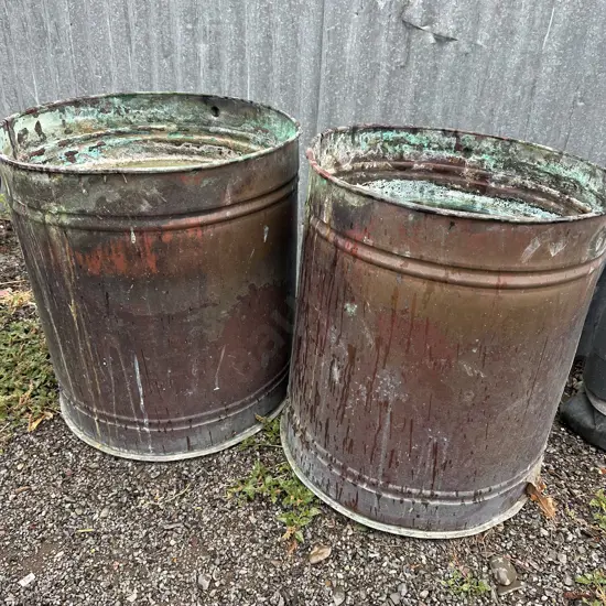 Pr of Large Copper planters (thats the last of them)