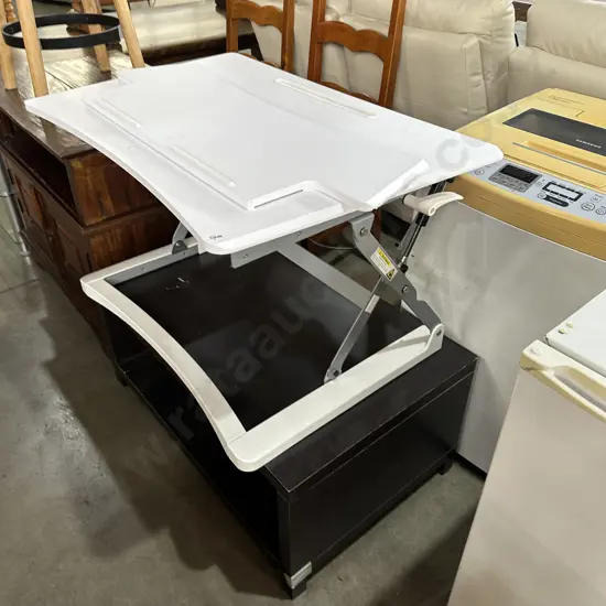 Console and desk riser and file cabinet