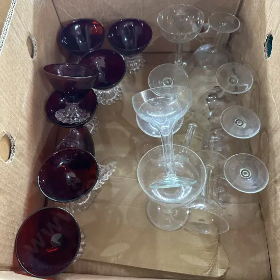 Champagne and tumbler glasses