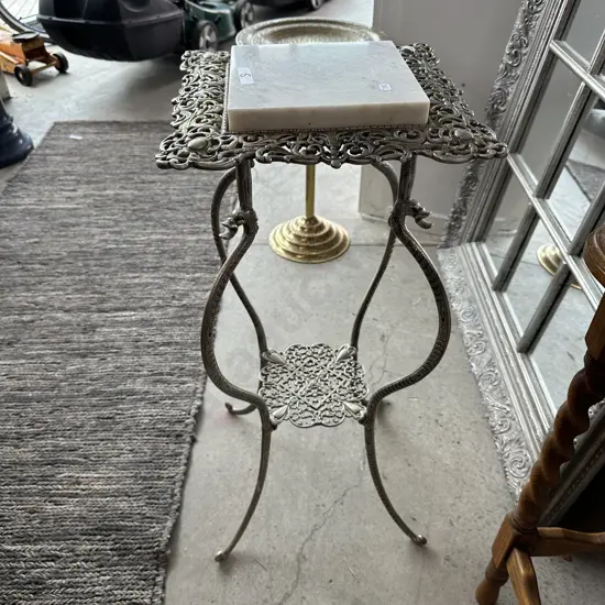 Plant stand, marble insert