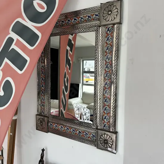 Tin frame decorative mirror 640 x 830mm