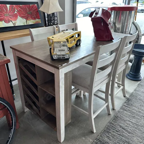 Breakfast island table and bar stools (small repair for dog chew)