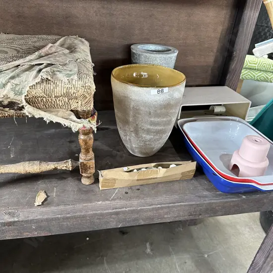 Vases, dishes, foot rest etc